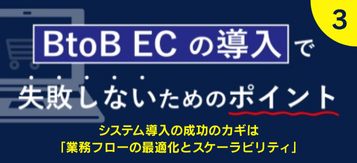 【第3回】BtoB ECの導入で失敗しない為のポイントシステム導入の成功のカギは「業務フローの最適化とスケーラビリティ」
